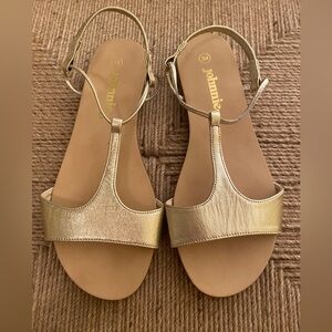 Johnnie b (Mini Boden) Gold Girls Flat Sandals